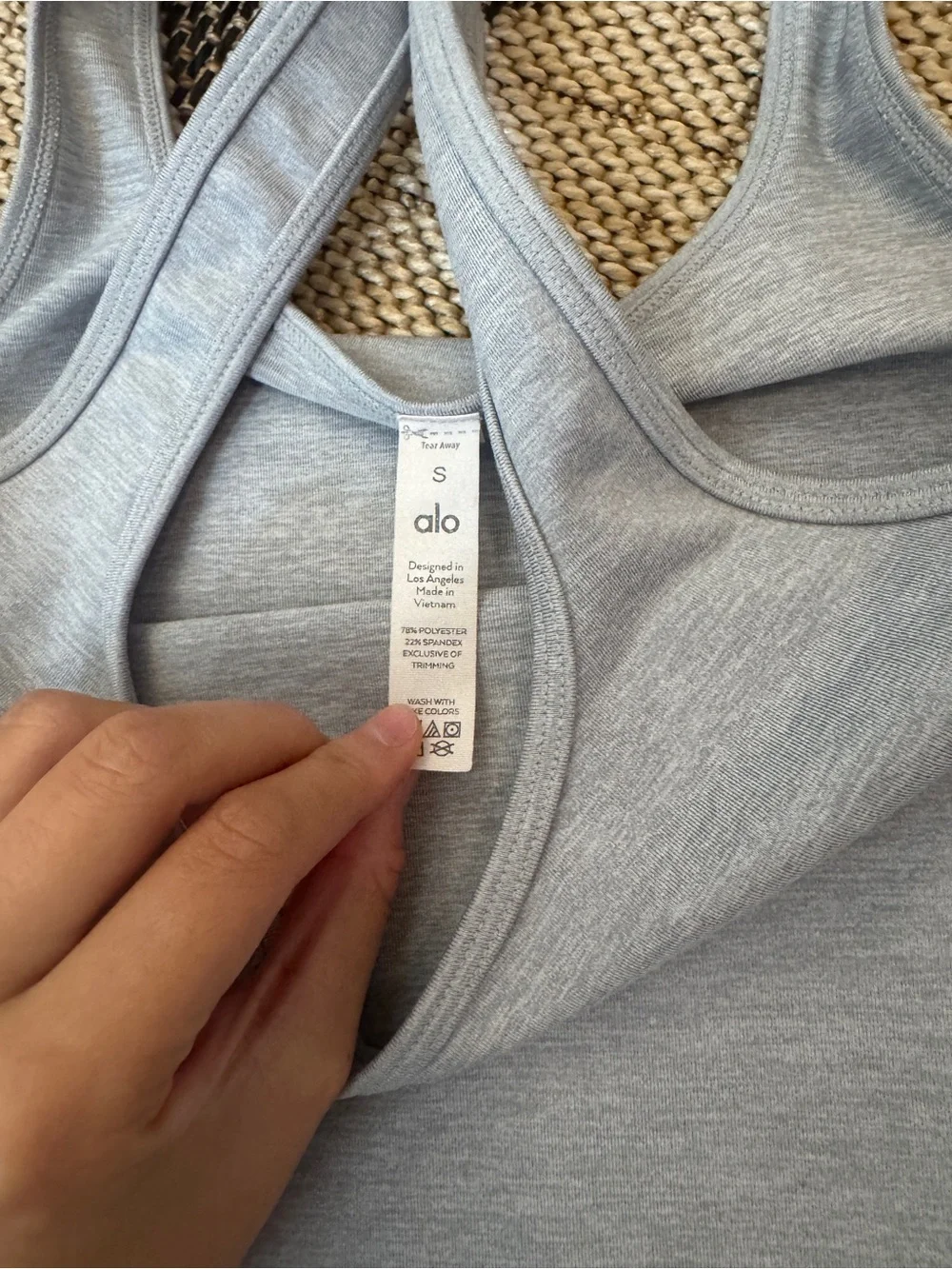 ALO Yoga Light Gray Tank One-Piece Bodysuit